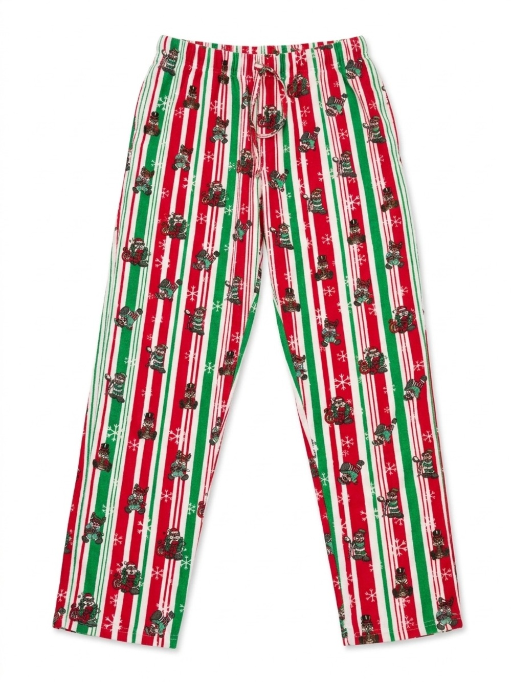 Buc-ee's Christmas Pajama Pants Mens Small S Red Green Striped Holiday Fleece